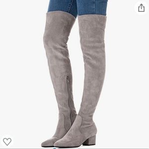 Suede Over The Knee Boots size 7 Gray